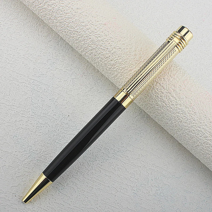 Luxury ball pen Platinum Golden Slender body school Carved pattern Business office Medium nib Ballpoint Pens New